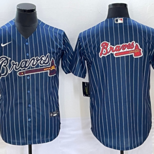 MLB Braves Blank Navy Nike Cool Base Men Jersey