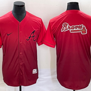 MLB Braves Blank Red Drift Nike Cool Base Men Jersey