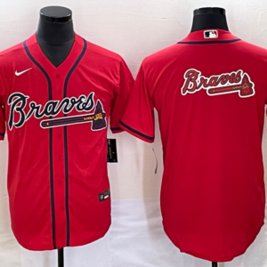 MLB Braves Blank Red Nike Cool Base Men Jersey