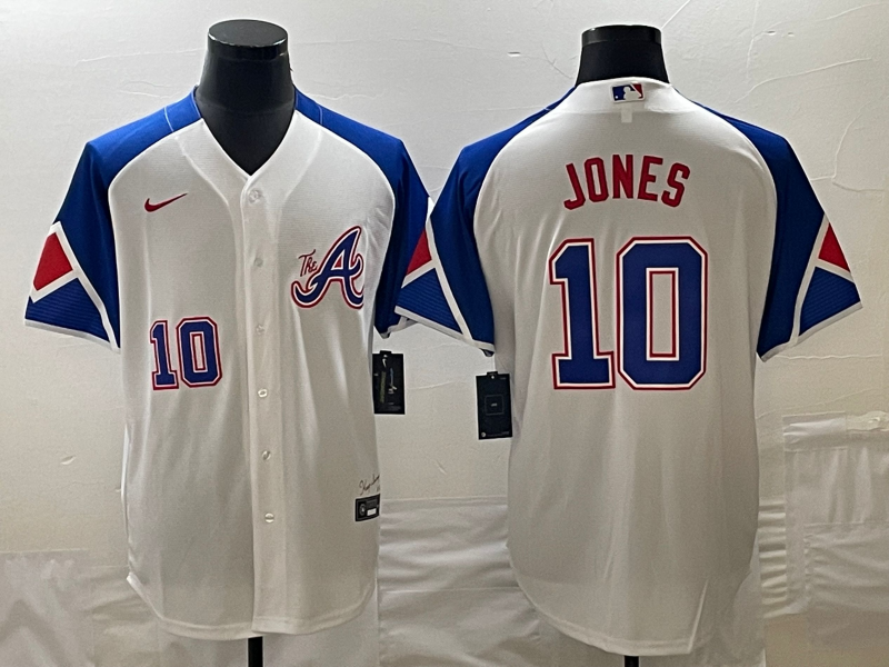 MLB Braves 10 Chipper Jones White 2023 City Connect Nike Cool Base Men Jersey