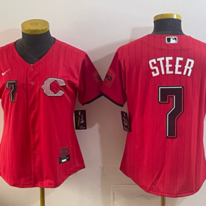 Cincinnati Reds 7 Steer Red 2026 City Connect Cool Base Women Jersey