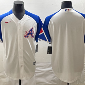 MLB Braves Blank White 2023 City Connect Nike Cool Base Men Jersey