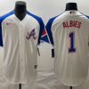 MLB Braves 1 Ozzie Albies White 2023 City Connect Nike Cool Base Men Jersey