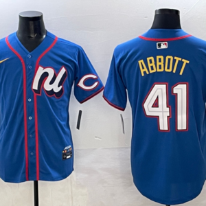 MLB Reds 41 Abbott Blue National League 2025 All Star Nike Cool Base Men Jersey