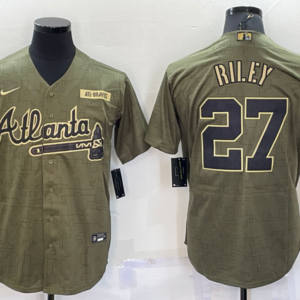 MLB Braves 27 Riley Camo Nike Coole Base Men Jersey
