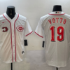 MLB Reds 19 Joey Votto White Nike Cool Base Men Jersey