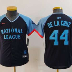 MLB Reds 44 De La Cruz Black 2024 All-Star Nike Cool Base Youth Jersey