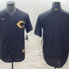 MLB Reds Blank Black Gold Nike Cool Base Men Jersey