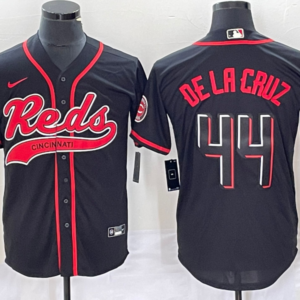 MLB Reds 44 De La Cruz Black City Connect Baseball Nike Cool Base Men Jersey
