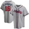 MLB Braves 16 D'arnaud Grey Nike Cool Base Men Jersey