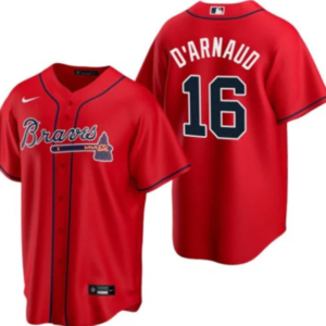 MLB Braves 16 D'arnaud Red World Series Nike Cool Base Men Jersey