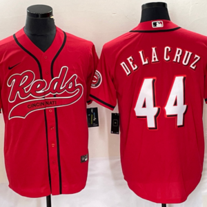 MLB Reds 44 De La Cruz Red Baseball Nike Cool Base Men Jersey