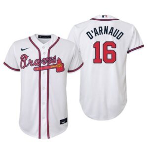 MLB Braves 16 D'arnaud White Nike Cool Base Men Jersey