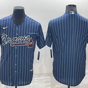 MLB Braves Blank Navy Nike Throwback Men Jersey