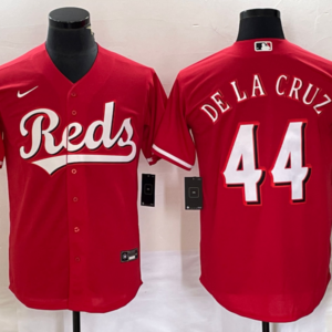 MLB Reds 44 De La Cruz Red Cool Base Nike Cool Base Men Jersey