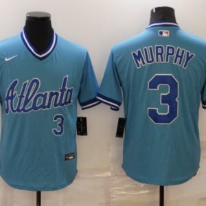 MLB Braves 3 Dale Murphy Blue Throwback Men Jersey