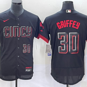 MLB Reds 30 Griffey Black 2023 City Connect Nike Flexbase Men Jersey