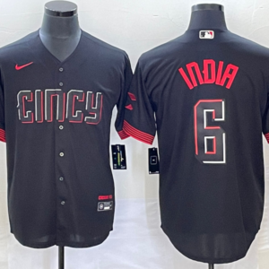 MLB Reds 6 Jonathan India Black 2023 City Connect Nike Cool Base Men Jersey