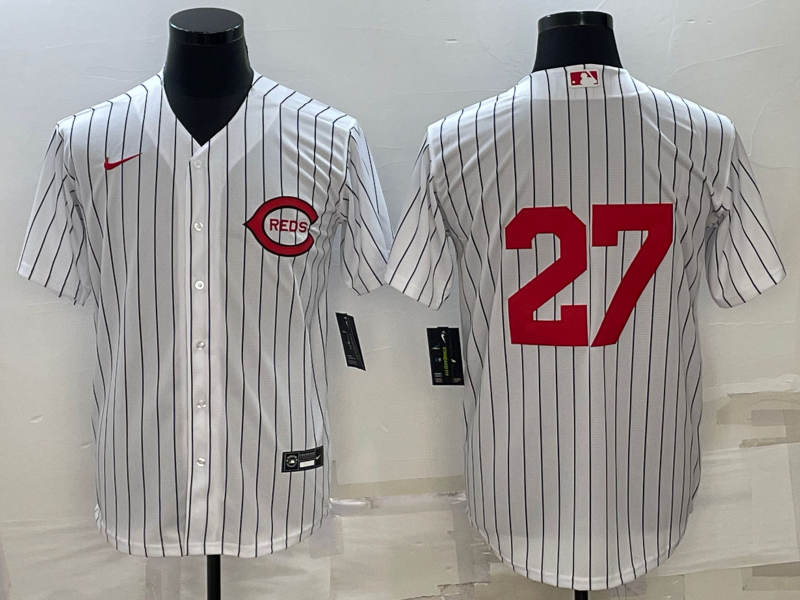 MLB Reds 27 White 2022 Field of Dreams Nike Cool Base Men Jersey