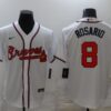 MLB Braves 8 Rosario White Nike Cool Base Men Jersey