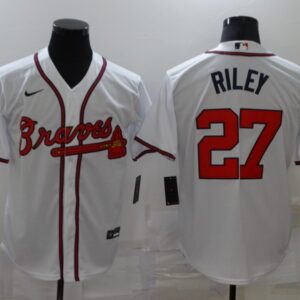 MLB Braves 27 Riley White Nike Cool Base Men Jersey