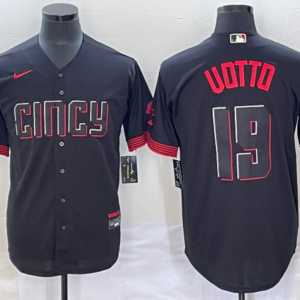 MLB Reds 19 Joey Votto Black 2023 City Connect Nike Cool Base Men Jersey