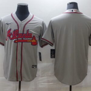 MLB Braves Blank Grey Nike Cool Base Men Jersey