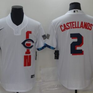 MLB Reds 2 Nick Castellanos White 2021 All-Star Cool Base Men Jersey