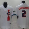 MLB Reds 2 Nick Castellanos White 2021 All-Star Flexbase Men Jersey