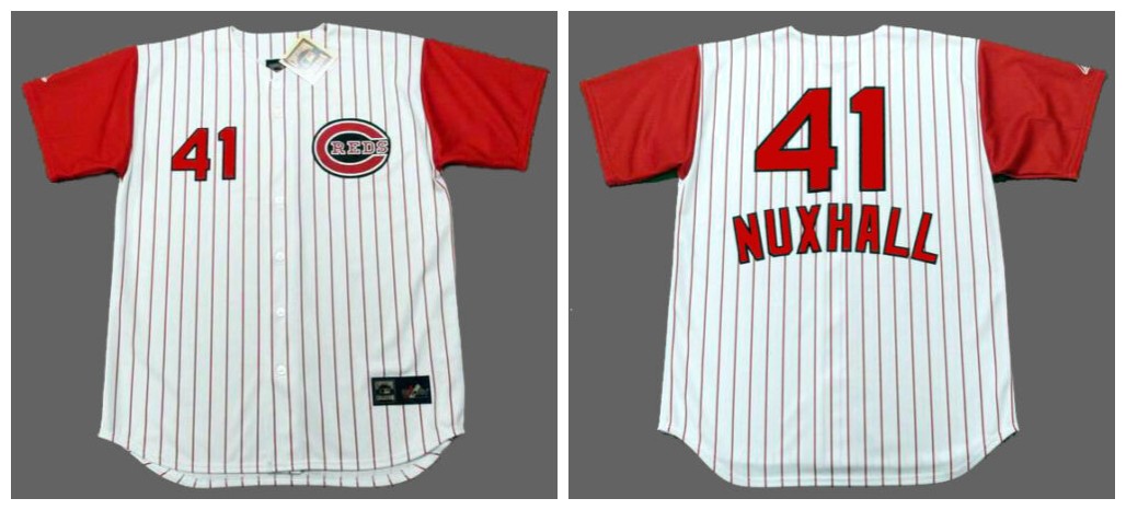 MLB Reds 41 Joe Nuxhall White 1960 Throwback Men Jersey