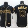 MLB Braves 13 Ronald Acuna Jr. Black Gold 2020 Nike Flexbase Men Jersey