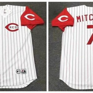 MLB Reds 7 Kevin Mitchell White Throwback Men Jersey