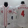 MLB Reds 4 Shogo Akiyama White 2020 Nike Flexbase Men Jersey