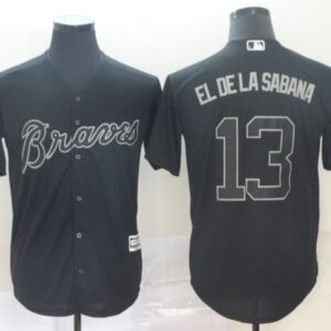 MLB Braves 13 Ronald Acuna Jr. El de la Sabana Black 2019 Players Weekend Player Men Jersey