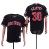 MLB Reds 30 Ken Griffey Jr Black Cool Base Men Jersey