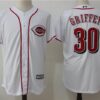 MLB Reds 30 Ken Griffey Jr White Cool Base Men Jersey