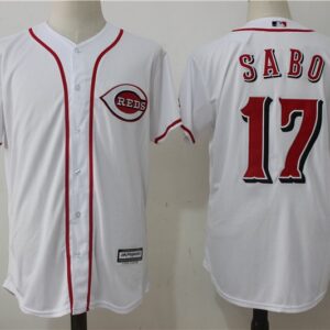 MLB Reds 17 Chris Sabo White Cool Base Men Jersey