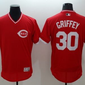 MLB Reds 30 Ken Griffey Red Flexbase Men Jersey