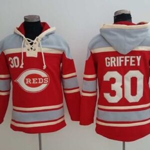 MLB Reds 30 Ken Griffey Red All Stitched Sweatshirt