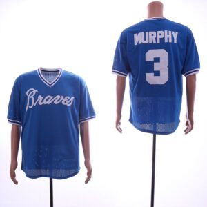 MLB Braves 3 Dale Murphy Blue Mesh Throwback Men Jersey