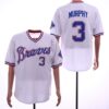 MLB Braves 3 Dale Murphy White Throwback Men Jersey