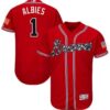 MLB Braves 1 Ozzie Albies Red Flexbase Men Jersey