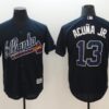 MLB Braves 13 Ronald Acuna Jr Navy Blue Cool Base Men Jersey