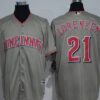 MLB Reds 21 Michael Lorenzen Grey New Cool Base Men Jersey