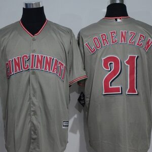 MLB Reds 21 Michael Lorenzen Grey New Cool Base Men Jersey
