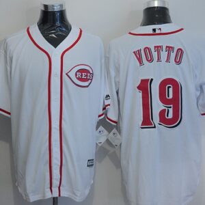 MLB Reds 19 Joey Yotto White New Cool Base Men Jersey