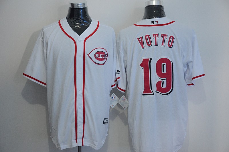 MLB Reds 19 Joey Yotto White New Cool Base Men Jersey