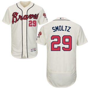 MLB Braves 29 John Smoltz Cream Flexbase Men Jersey
