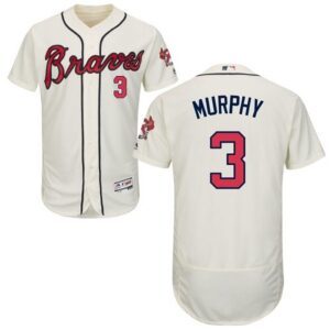 MLB Braves 3 Dale Murphy Cream Flexbase Men Jersey