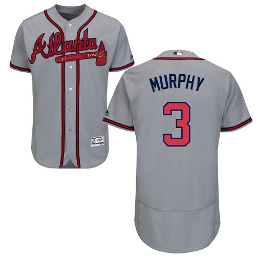 MLB Braves 3 Dale Murphy Gray Flexbase Men Jersey